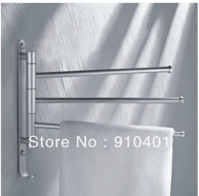 Wholesale And Retail Promotion 2014 NEW Rotation Towel Shelf Aluminum Three Pole Towel Hanging Bar W/towel hook