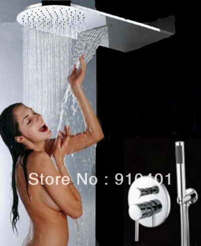 Wholesale And Retail Promotion Bathroom Thermostatic Shower Waterfall Rain Shower Mixer Tap With Hand Shower