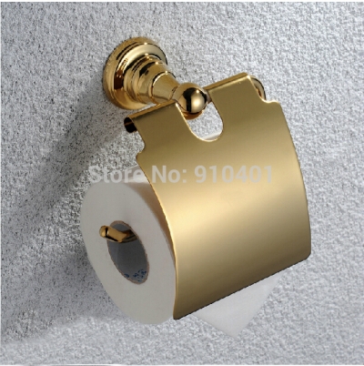 Wholesale And Retail Promotion Golden Brass Toilet Paper Holder Tissue Holder With Cover