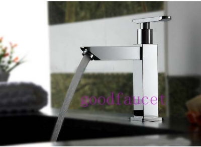 Wholesale and Retail Promotion Square Style Bathroom Chrome Basin Faucet Vanity Sink Tap Only For Cold Water