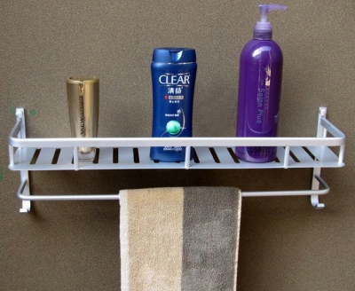 aluminum bathroom self with hook singlebar shelf corner shelf wall mount bathroom accessories [BathroomHardware-50|]