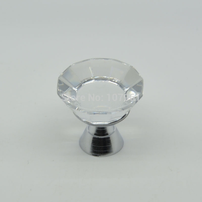 clear crystal glass cabinet knob 25g 28*25mm diamond shaped crystal glass handles crystal drawer handles