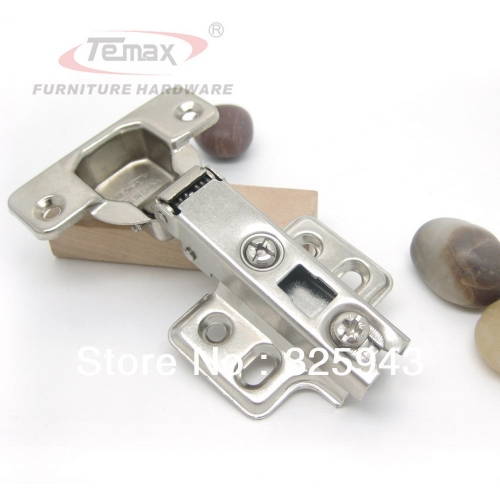 1 Pair 35mm Cup full overlay satin nickel kitchen cabinet door hinges gate hinge without damper