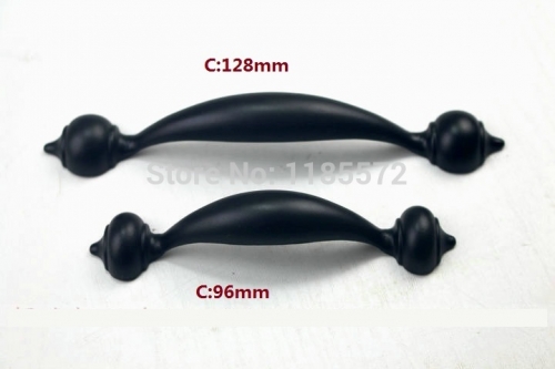 96mm New Arrival black color furniture handles and knobs for kitchen Cabinet dresser wardrobe knobs