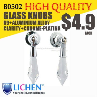 B0502 pendants aluminium alloy+k9 glass Crystal glass knobs LICHEN drawer knobs Furniture cupboard Armoire Handle&knobs [Furniture Knob(Glass Knob)-88|]