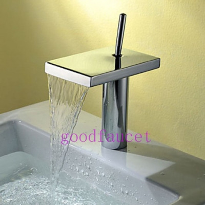 Wholesale And Retail Promotion Brand New Bathroom Waterfall Faucet Chrome Brass Basin Mixer Tap W/Swivel Handle