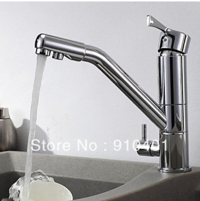 Wholesale And Retail Promotion Chrome Brass Single Handle Kitchen Pure Water Faucet Rotatable Spout Mixer Tap