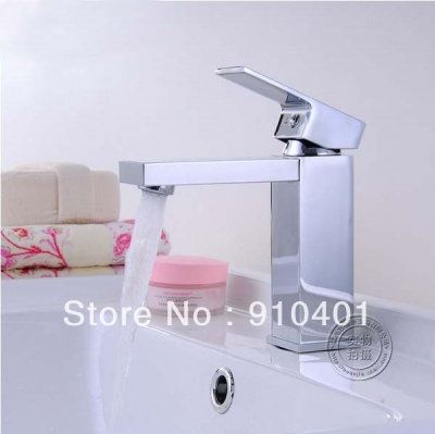 Wholesale And Retail Promotion Deck Mounted Chrome Brass Bathroom Basin Faucet Single Handle Vanity Mixer Tap