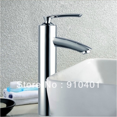 Wholesale And Retail Promotion Deck Mounted Tall Style Bathroom Basin Faucet Single Lever Sink Mixer Tap Chrome