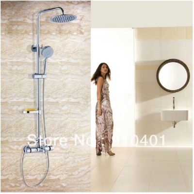Wholesale And Retail Promotion Thermostatic Luxury Wall Mounted 8" Round Rain Shower Faucet Set Tub Mixer Tap
