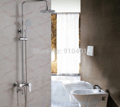 Wholesale And Retail Promotion Wall Mounted Rain Shower Faucet Waterfall Shower Head Tub Mixer Tap Hand Shower