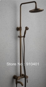 Wholesale And Retail Promotion luxury antique bronze wall mounted 8" rainfall shower faucet bathtub mixer tap
