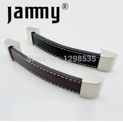 2pcs 2014 96MM Leather Handles furniture decorative kitchen cabinet handle high quality armbry door pull