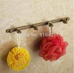 Wholesale And Retail Promotion Antique Brass Towel Coat Hooks Dual Robe Hook Hanger Wall Mount