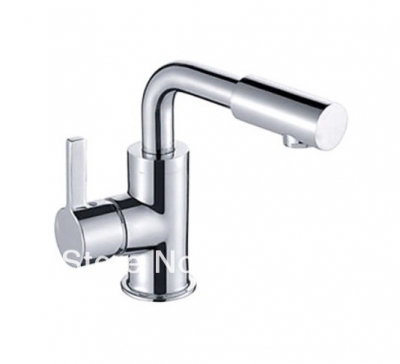 Wholesale And Retail Promotion Chrome Brass Swivel Spout Bathroom Basin Facuet Vanity Sink Mixer Tap 1 Handle