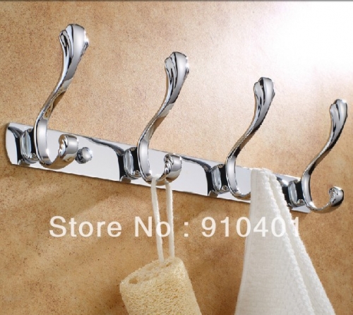 Wholesale And Retail Promotion Chrome Brass Wall Mounted Bathroom Hooks Clothes Towel Hat Hangers