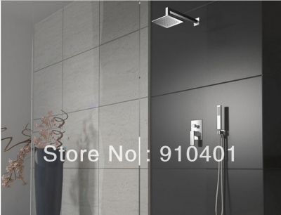 Wholesale And Retail Promotion Contemporary Polished Chrome Wall Mounted Shower Faucet Set 8" Rain Shower Head