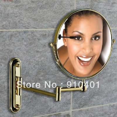 Wholesale And Retail Promotion Golden Beauty Wall Mounted Bathroom Double Side Magnifying Makeup Mirror Brass
