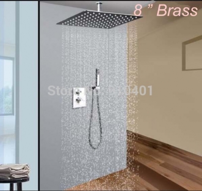 Wholesale And Retail Promotion Luxury 8" Rain Shower Head Thermostatic Valve Dual Handles W/ Hand Shower Unit