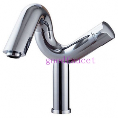 Wholesale And Retail Promotion Modern Chrome Brass Rotatable Bathroom Sink Faucet Centerest Sink Mixer Tap Tall