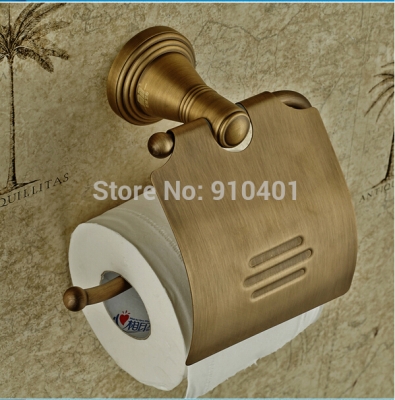 Wholesale And Retail Promotion NEW Antique Brass Bathroom Hotel Toilet Paper Holder Tissue Roll Holder W/ Cover