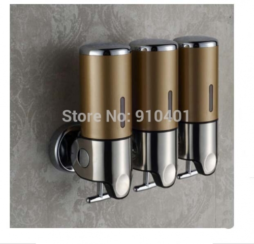 Wholesale And Retail Promotion NEW Bathroom Wall Mounted Touch Soap 3 Box Liquid Shampoo Bottle Soap Dispenser