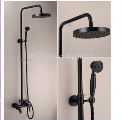 Wholesale And Retail Promotion NEW Modern Oil Rubbed Bronze Rain Shower Faucet Tub Mixer Tap With Hand Shower