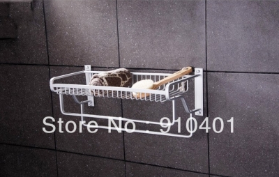 Wholesale And Retail Promotion NEW Multifunction Aluminium Bathroom Shower Shelf With Dual Towel Bars Storage