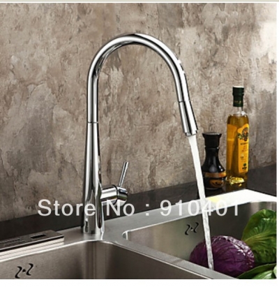 Wholesale And Retail Promotion Polished Chrome Brass Swivel Spout Kitchen Faucet Single Handle Sink Mixer Tap [Chrome Faucet-1007|]