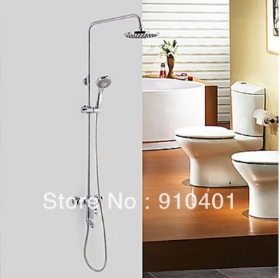 Wholesale And Retail Promotion Wall Mounted 8" Round Shower Head Rain Shower Faucet Set Bathtub Mixer Shower