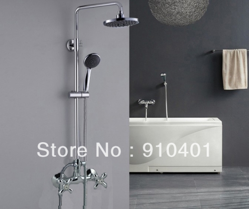 Wholesale And Retail Promotion Wall Mounted Bathroom Shower Faucet Set 8" Rain Shower Mixer Tap W/ Hand Shower