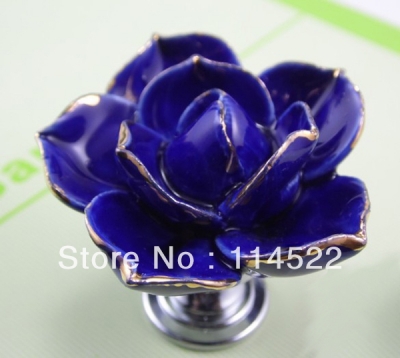zinc alloy with hand made ceramic blue flower knobs handles new item cabinet pull kitchen cupboard knob kids drawer knobs MG-18