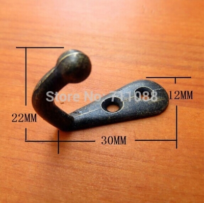 5PCS/LOT Antique alloy small single hook coat hooks zinc alloy wall hook mini trumpet hook