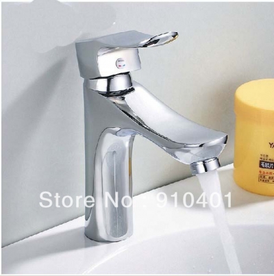 NEW Wholesale and retail Promotion Modern Polished Chrome Brass Bathroom Basin Faucet Single Handle Sink Mixer Tap