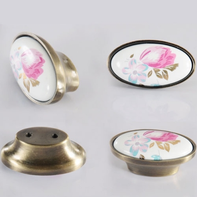 Tulip Ceramic Cabinet Handles Cupboard Drawer Handles Pulls Knobs Bronze 16mm CC