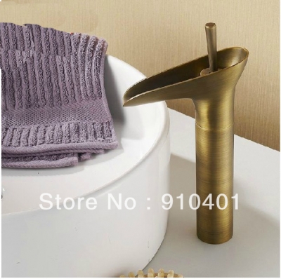Wholesale And Retail Promotion Antique Bronze Waterfall Bathroom Brass Basin Faucet Swivel Lever Handle Mixer