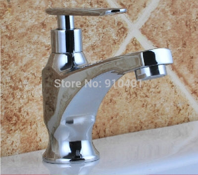 Wholesale And Retail Promotion Deck Mount Chrome Brass Bathroom Faucet Single Handle For Cold Water Facuet Tap