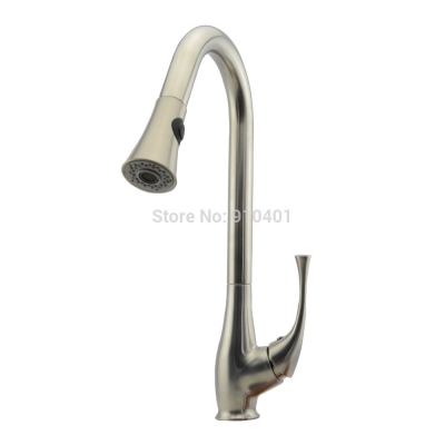 Wholesale And Retail Promotion Modern Luxury Kitchen Faucet Brushed Nickel Vessel Sink Mixer Tap Pull Out Spout