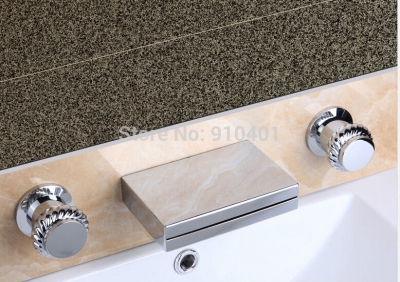 Wholesale And Retail Promotion Modern Square Wall Mounted Waterfall Bathoom Tub Faucet Sink Mixer Tap Chrome