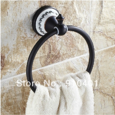 Wholesale And Retail Promotion NEW Oil Rubbed Bronze Wall Mounted Towel Rack Holder Round Towel Ring Towel Bar