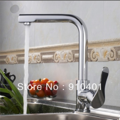 Wholesale And Retail Promotion NEW Polished Chrome Brass Kitchen Bar Tap Vessel Sink Faucet Mixer Swivel Spout