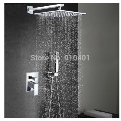 Wholesale And Retail Promotion Wall Mounted Large 12" Shower Head Single Handle 2 Ways Valve Mixer Tap Chrome