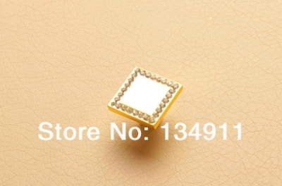 10pcs 27mm Square Golden Small Drawer Knobs Hardware Diamond High Quality Handle Furniture Kids Dresser Pulls Wholesale