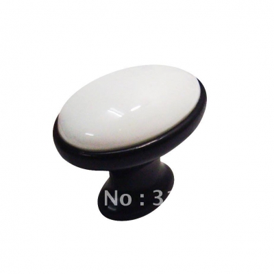 Black-white furniture hardware handles&knobs ceramic furniture drawer/armoire/door/cabinet Knob handle 50pcs free shipping [CeramicHandles/Knobs-Black-20|]