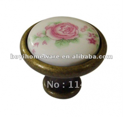 Pink rose furniture knob wholesale and retail shipping discount 100pcs/lot Y41-AB