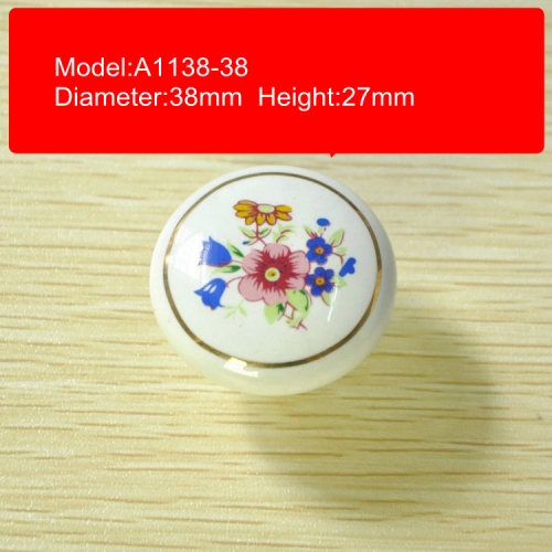 Sunflower Ceramic Cabinet Handles Cupboard Drawer Handles Pulls Knobs Bronze 38mm Diameter