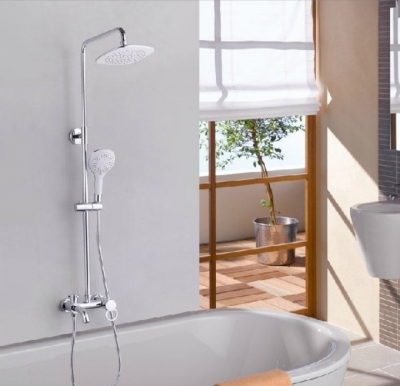 Wholdsale And Retail Promotion NEW Wall Mounted Bathroom Tub Mixer Tap Shower Faucet Set Shower Column Chrome