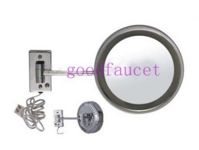 Wholesale / Retail NEW Brass 3X Magnification LED Light Wall Mounted MakeUp Mirror Chrome Beauty Cosmetic Mirror