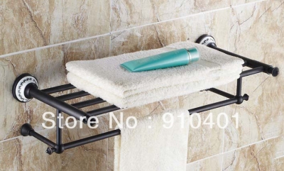 Wholesale And Retail Promotion Oil Rubbed Bronze Luxury Bathroom Shelf Towel Rack Holder W/ Towel Bar Storage