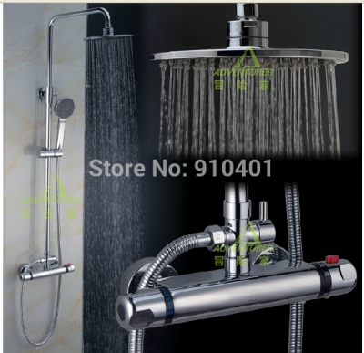 Wholesale And Retail Promotion Chrome Wall Mounted Thermostatic Rain Shower Faucet Mixer Valve With Hand Shower